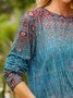 Regular Fit Crew Neck Ombre Top