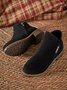 Women British Style Urban Round Toe Comfortable Zip Chunky Heel Low Heel Boots
