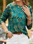 Damask Fit Stretch Top T-shirt