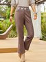 Zipper Twill Plain Casual Casual Pants