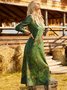 V Neck Regular Fit Casual Dress