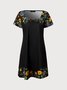 JFN Square neck Floral Elegant Casual Mini Prom Dress
