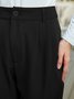 Urban Casual Solid Zip Up Straight Leg Pants