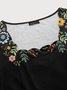 JFN Square neck Floral Elegant Casual Mini Prom Dress