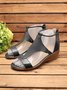 JFN  Women Casual Leather Comfy Wedge Sandals