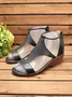 JFN  Women Casual Leather Comfy Wedge Sandals