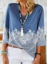 V Neck Floral Casual Top