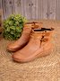 JFN Women Christmas Vintage West Styles Braided Strap Flat Heel Winter Classic Boots