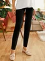 Plain elastic waist foundation simple high elastic Pants Leggings