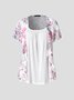 JFN Crew Neck Floral Casual Fit Tunic Top