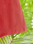 Linen Crew Neck Half Sleeve Solid Shirt & Blouses