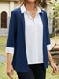 Color Block Loose Shawl Collar Buttoned T-Shirt Fake Two Piece
