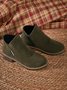 Women British Style Urban Round Toe Comfortable Zip Chunky Heel Low Heel Boots