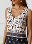 Regular Fit Floral V Neck Dress