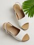 JFN Retro Solid Simple Open Toe Chunky Heel Sandals