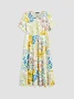 JFN Round Neck Floral  Casual Midi Dress