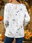 Casual Floral V Neck Regular Fit Long sleeve T-Shirt