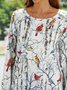 Raglan Sleeve Loosen Vacation Crew Neck T-shirt
