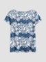 V Neck Casual Floral Long Sleeve Top