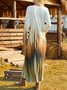 Regular Fit Ombre Cotton-Blend Dress