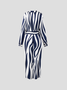 JFN Shirt Collar Geometric Autumn Urban Natural Long sleeve Shirt Dress Shirt Collar Dress
