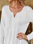 Casual Plain Button-embellished Knitted Long-sleeve Dress
