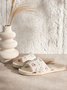 Rose Cat Alphabet Sailboat Print Indoor Non-slip Linen Slippers