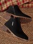 Women British Style Urban Round Toe Comfortable Zip Chunky Heel Low Heel Boots