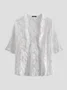 Breathable Casual Cute Jacket Short Sleeve Solid Color Floral Lace Wedding Knit Jacket 