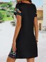 Vacation Regular Fit V Neck Floral Short Sleeve Knit Dress