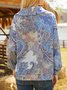 Loose Paisley Shawl Collar Sweatshirt