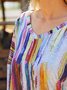 V Neck Ombre Loose T-Shirt