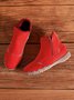 JFN Women Christmas Faux Leather Panel Zip Round Toe Fleece Soft Ankle Ankle Boots  