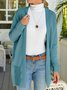 Plain Yarn Casual Sweater Coat
