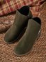 Women British Style Urban Round Toe Comfortable Zip Chunky Heel Low Heel Boots