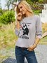 Women‘s Black Cat What Day Is Today Who Care Sweatshirt