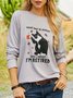 Women‘s Black Cat What Day Is Today Who Care Sweatshirt