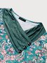 JFN Cross Neck Geometric Long Sleeve Top