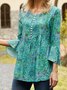V Neck Ethnic Casual Top