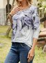 Crew Neck Loose Floral Top
