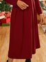 Women Simple Red Long Sleeve Formal Fitted Evening Occassion Long Dress