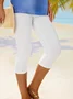 JFN Plain Casual Vacation Capris Legging