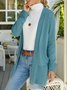 Plain Yarn Casual Sweater Coat