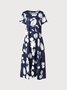 JFN Round Neck Floral Casual Midi Dress