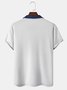 Casual Art Collection Striped Geometric Lapel Short Sleeve Polo Print Top