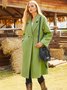 Cotton-Blend Lapel Collar Casual Overcoat