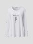 JFN Round Neck Faith Letter Daily T-Shirt/Tee 