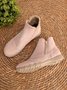 JFN Women Christmas Faux Leather Panel Zip Round Toe Fleece Soft Ankle Ankle Boots  