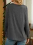 Women's Color Block Long Sleeve Square Neck Button Flowy Tunic Top