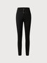 JFN Casual Plain Autumn Natural Tight Long Medium Elastic Leggings